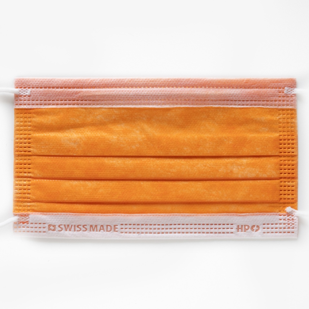 Mascherine Chirurgiche Tipo IIR, Swiss Made, blister 10x, colore Arancione