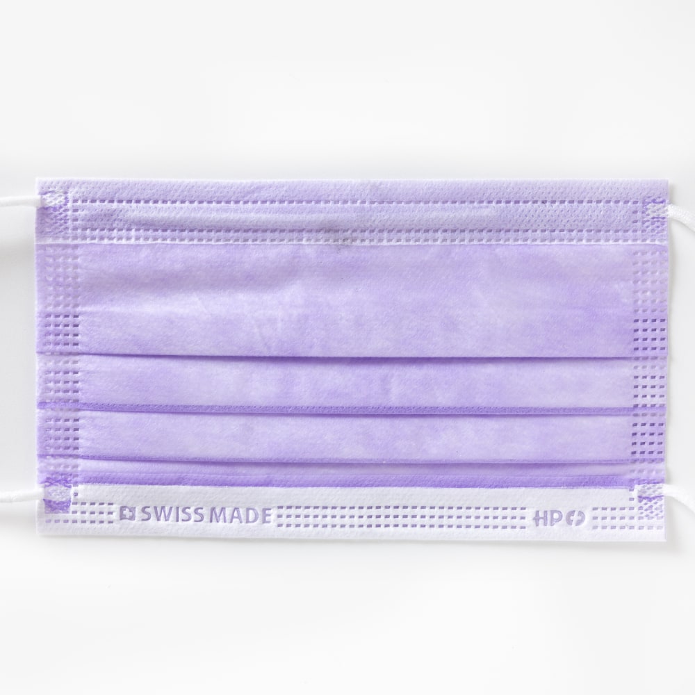 Mascherine Chirurgiche Tipo IIR, Swiss Made, blister 10x, colore Lilla