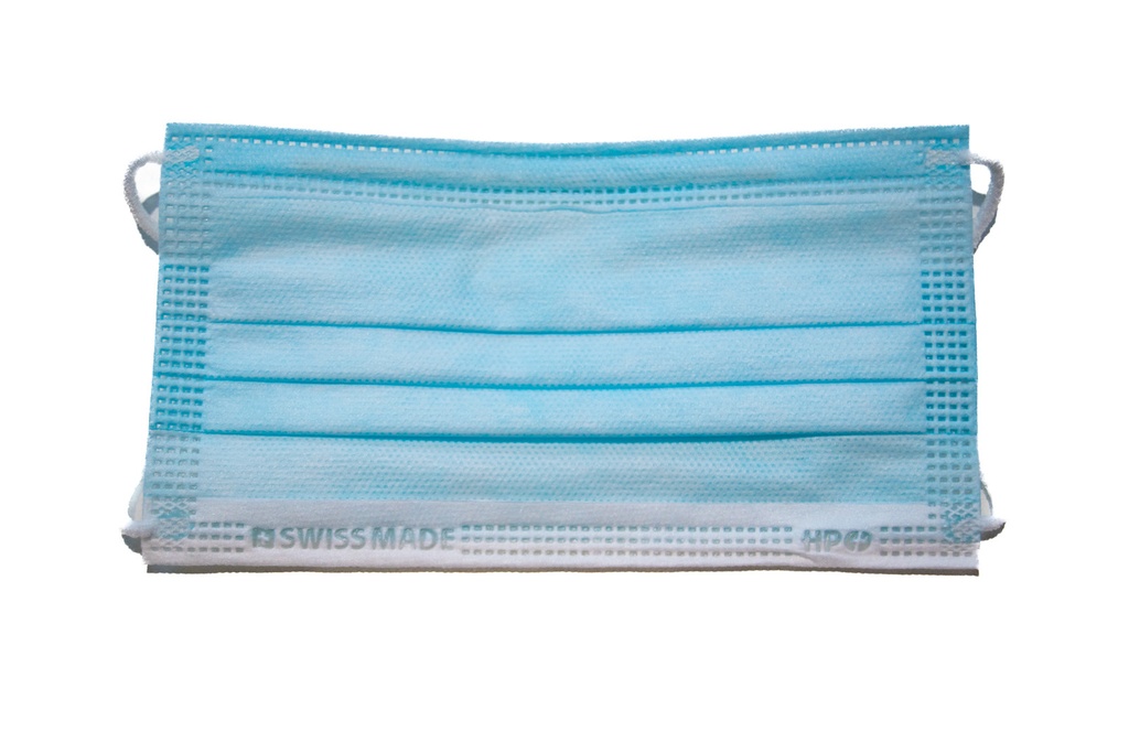 Mascherine chirurgiche, Tipo IIR, Swiss Made,  conf.50, Colore Tiffani