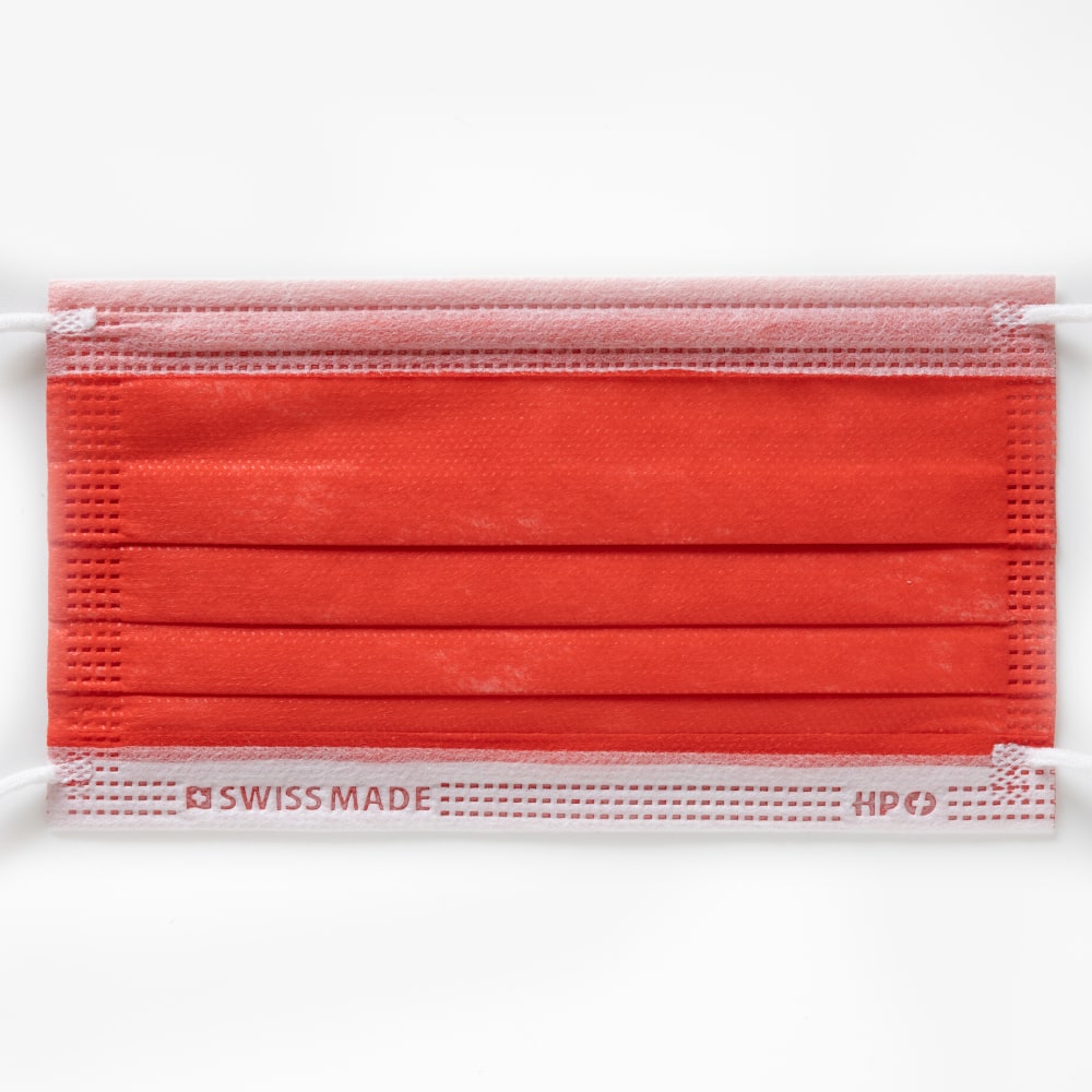 Mascherine chirurgiche, Tipo IIR, Swiss Made, conf.50, Colore Rosso