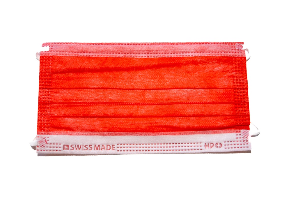 Mascherine chirurgiche, Tipo IIR, Swiss Made, conf.50, Colore Rosso