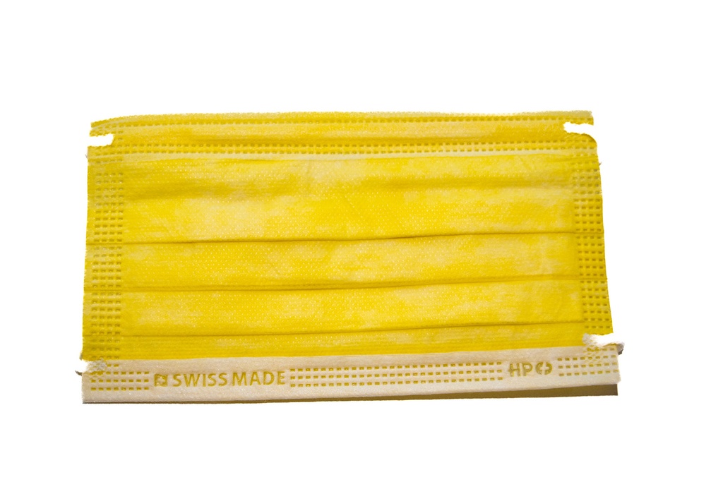 Mascherine Chirurgiche Tipo IIR, Swiss Made, blister 10x, colore Giallo