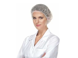 [4002] Cuffia tonda in TNT, diametro 53cm, con elastico, ipoallergizzanze, cucito. colore bianco o azzurro Conf.100pz