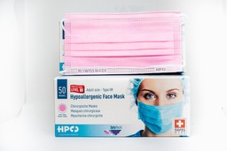 [100507] Mascherine chirurgiche, Tipo IIR, Swiss Made, conf.50, Colore Rosa