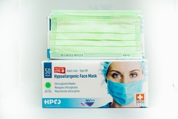 [1005011] Mascherine chirurgiche, Tipo IIR, Swiss Made, conf.50, Colore Verde