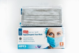 [1005012] Mascherine chirurgiche, Tipo IIR, Swiss Made, conf.50, Colore Grigio