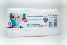 [100101] Mascherine Chirurgiche Tipo IIR, Swiss Made, conf. 10x, in busta tascabile, colore Bianco