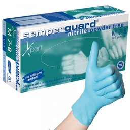 [3002] SemperGuard, Guanti in nitrile, Senza Polvere, conf.200, colore blu, taglia M